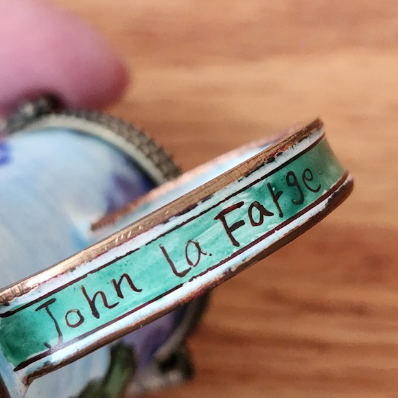 2004 Kelvin Chen Enameled Miniature Floral Blue Iris Teapot COA Artist Signed - Picture 3 of 11